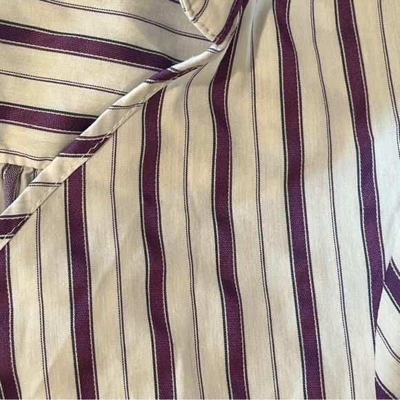 Express Studio purple striped cap sleeve wrap blouse M - Picture 11 of 11